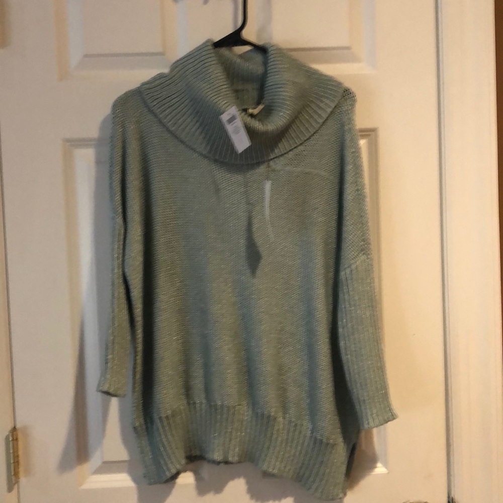 Chico’s size 1, Metallic Green sweater